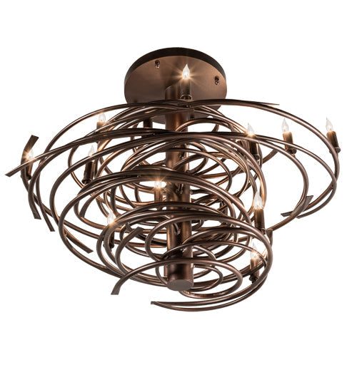 Meyda Lighting Cyclone 36" 15-Light Mahogany Bronze Chandelier