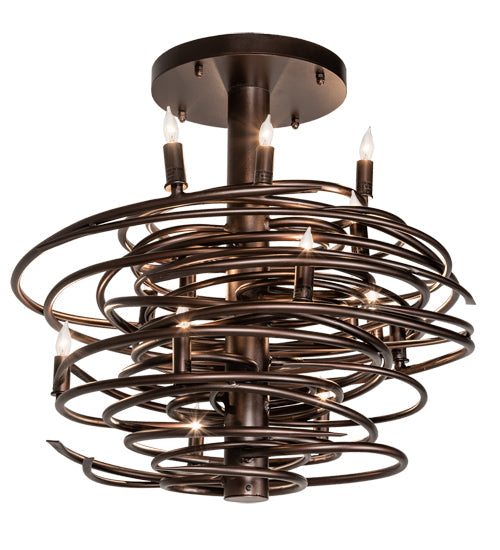 Meyda Lighting Cyclone 36" 15-Light Mahogany Bronze Chandelier