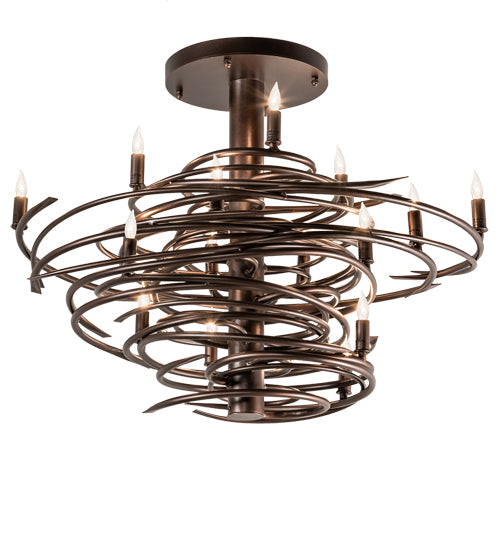 Meyda Lighting Cyclone 36" 15-Light Mahogany Bronze Chandelier