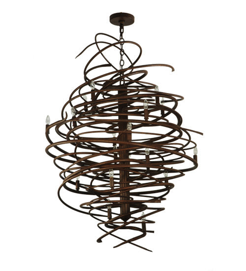 Meyda Lighting Cyclone 36" 18-Light Antique Rust Chandelier