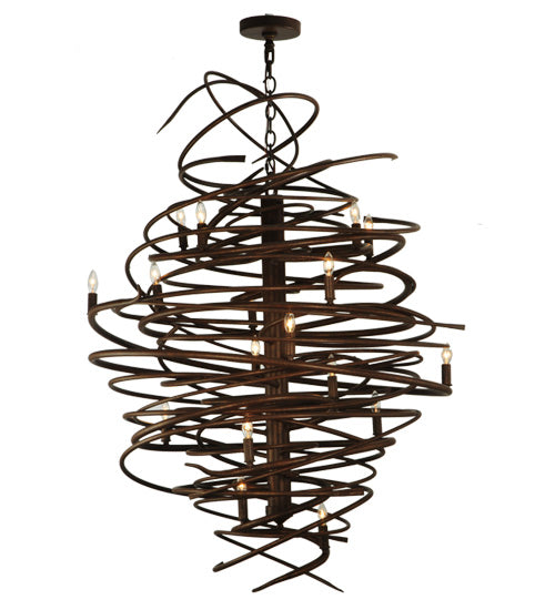Meyda Lighting Cyclone 36" 18-Light Antique Rust Chandelier