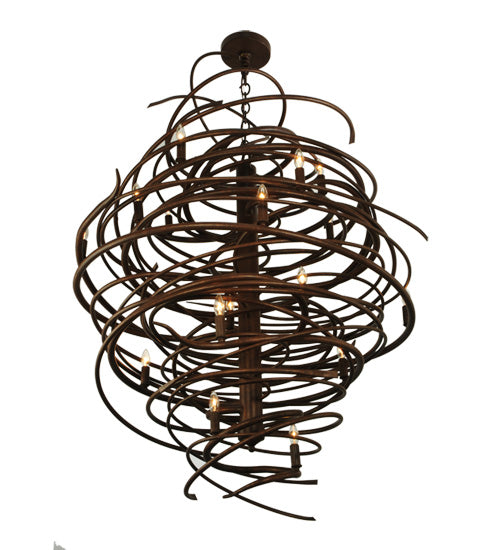 Meyda Lighting Cyclone 36" 18-Light Antique Rust Chandelier