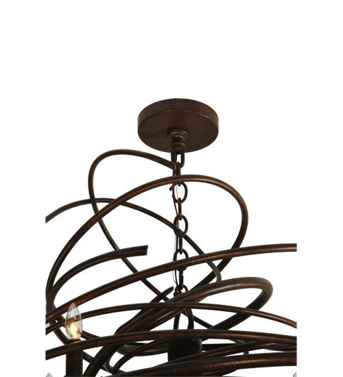 Meyda Lighting Cyclone 36" 18-Light Antique Rust Chandelier