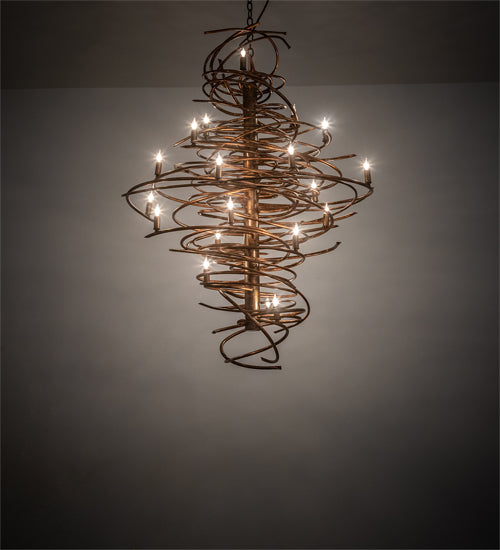 Meyda Lighting Cyclone 40" 20-Light Aged Gilded Gold Chandelier
