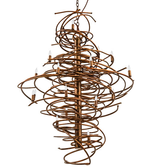 Meyda Lighting Cyclone 40" 20-Light Aged Gilded Gold Chandelier
