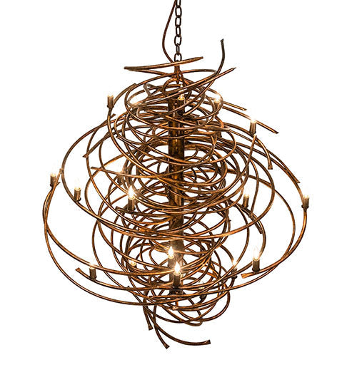 Meyda Lighting Cyclone 40" 20-Light Aged Gilded Gold Chandelier