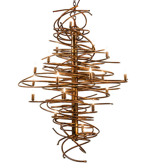 Meyda Lighting Cyclone 40" 20-Light Aged Gilded Gold Chandelier