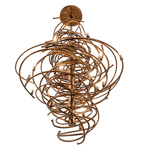 Meyda Lighting Cyclone 40" 20-Light Aged Gilded Gold Chandelier