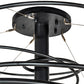 Meyda Lighting Cyclone 55" 10-Light Solar Black Cascading Pendant Light With Clear Shade Glass