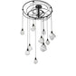 Meyda Lighting Cyclone 55" 10-Light Solar Black Cascading Pendant Light With Clear Shade Glass