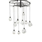 Meyda Lighting Cyclone 55" 10-Light Solar Black Cascading Pendant Light With Clear Shade Glass