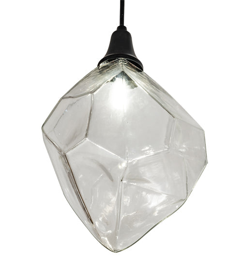 Meyda Lighting Cyclone 55" 10-Light Solar Black Cascading Pendant Light With Clear Shade Glass