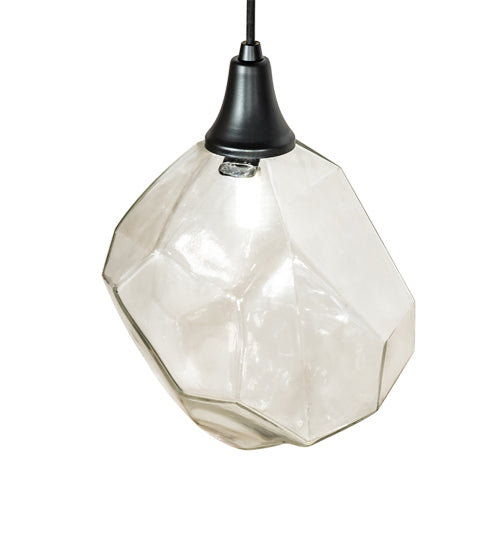 Meyda Lighting Cyclone 55" 10-Light Solar Black Cascading Pendant Light With Clear Shade Glass