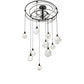 Meyda Lighting Cyclone 55" 10-Light Solar Black Cascading Pendant Light With Clear Shade Glass
