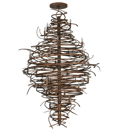 Meyda Lighting Cyclone 56" 28-Light Antique Rust Chandelier