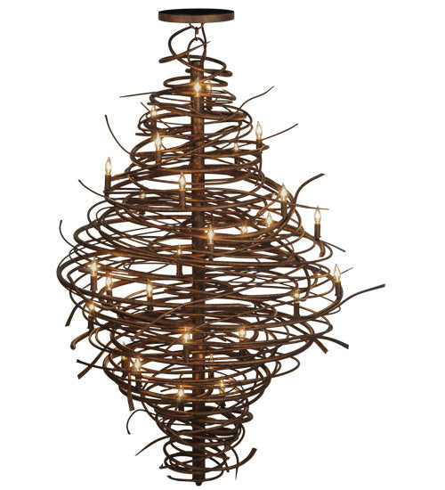 Meyda Lighting Cyclone 56" 28-Light Antique Rust Chandelier