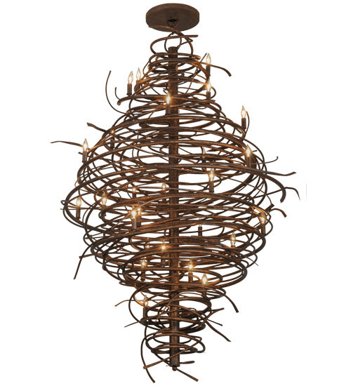 Meyda Lighting Cyclone 56" 28-Light Antique Rust Chandelier