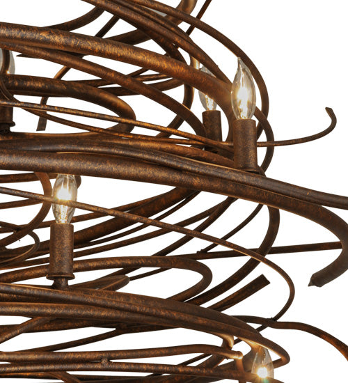 Meyda Lighting Cyclone 56" 28-Light Antique Rust Chandelier