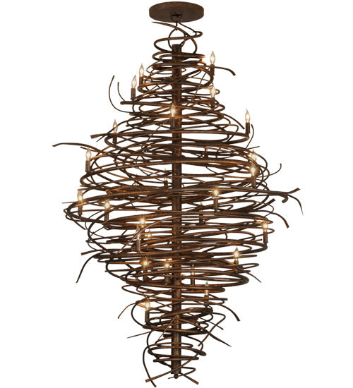 Meyda Lighting Cyclone 56" 28-Light Antique Rust Chandelier