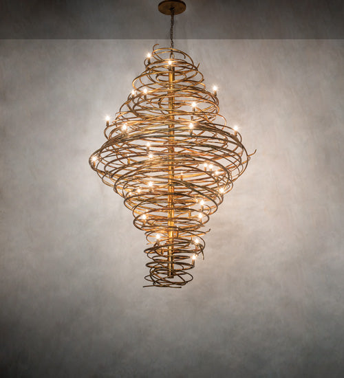 Meyda Lighting Cyclone 60" 36-Light Gilded Gold Chandelier