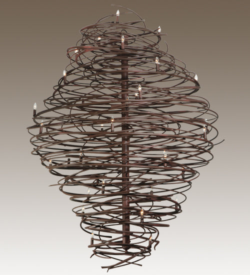 Meyda Lighting Cyclone 62" 36-Light Cafe Noir Rust Chandelier