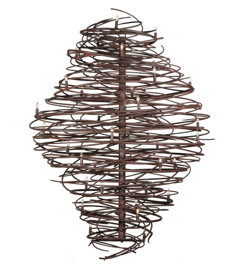 Meyda Lighting Cyclone 62" 36-Light Cafe Noir Rust Chandelier