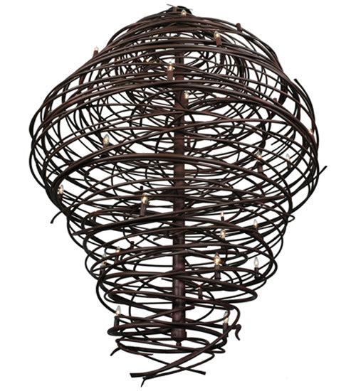 Meyda Lighting Cyclone 62" 36-Light Cafe Noir Rust Chandelier