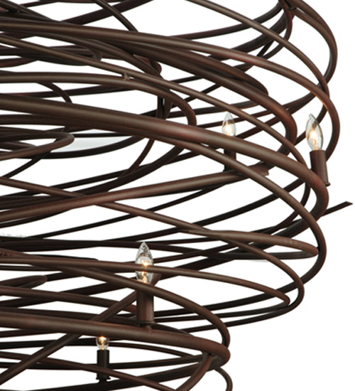 Meyda Lighting Cyclone 62" 36-Light Cafe Noir Rust Chandelier
