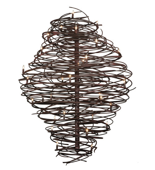 Meyda Lighting Cyclone 62" 36-Light Cafe Noir Rust Chandelier