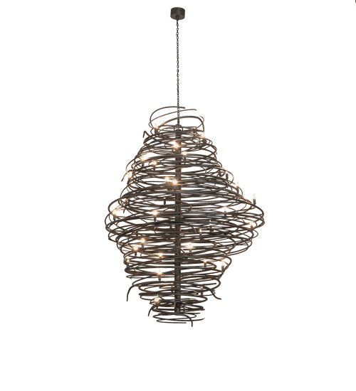 Meyda Lighting Cyclone 64" 36-Light Old Wrought Iron Chandelier