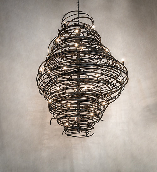 Meyda Lighting Cyclone 64" 36-Light Old Wrought Iron Chandelier