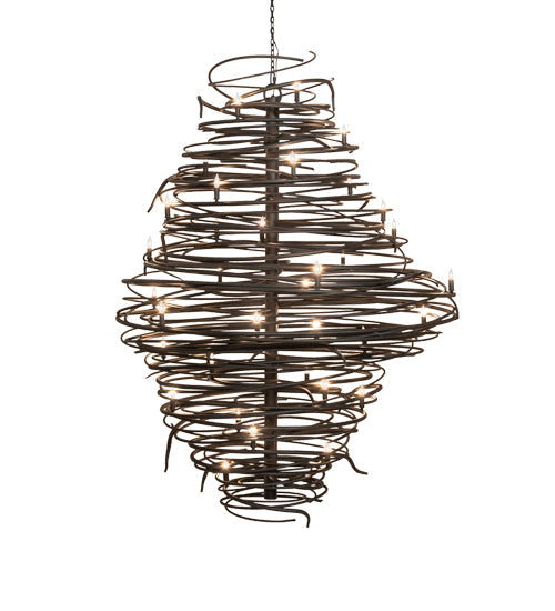 Meyda Lighting Cyclone 64" 36-Light Old Wrought Iron Chandelier