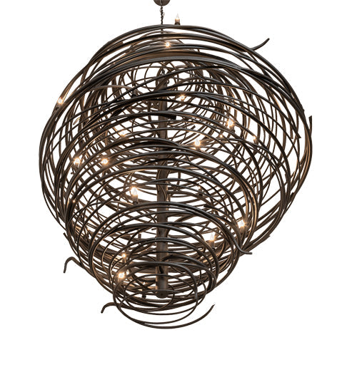 Meyda Lighting Cyclone 64" 36-Light Old Wrought Iron Chandelier