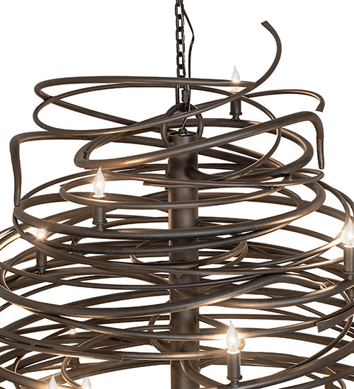 Meyda Lighting Cyclone 64" 36-Light Old Wrought Iron Chandelier