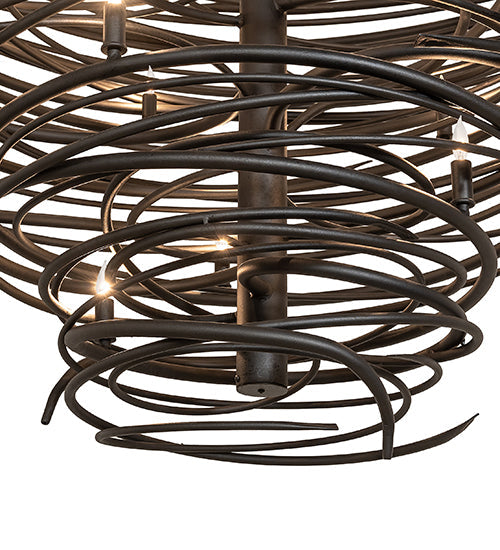 Meyda Lighting Cyclone 64" 36-Light Old Wrought Iron Chandelier