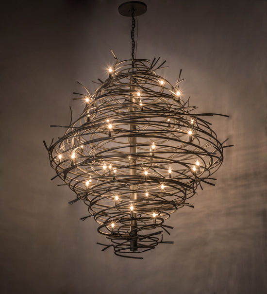 Meyda Lighting Cyclone 65" 36-Light Pewter Chandelier