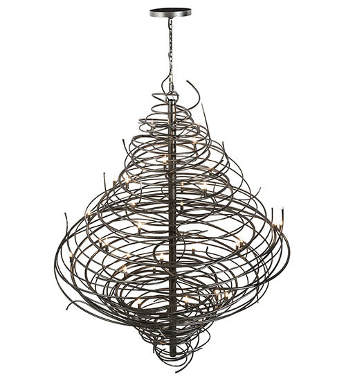 Meyda Lighting Cyclone 72" 36-Light Cosmic Silver Vein Chandelier