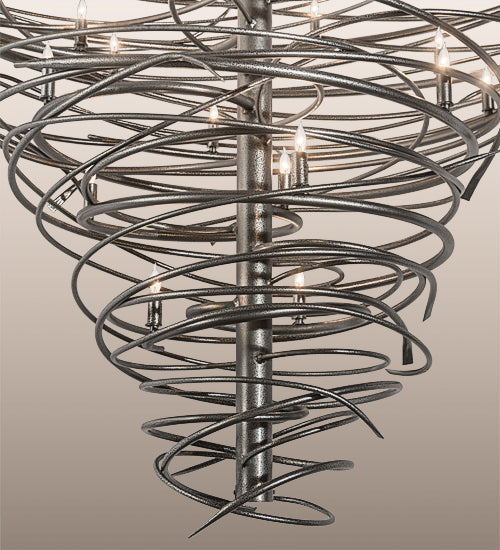 Meyda Lighting Cyclone 72" 36-Light Cosmic Silver Vein Chandelier