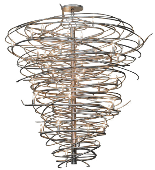 Meyda Lighting Cyclone 73" 36-Light Pewter Chandelier With Faux Candlelight