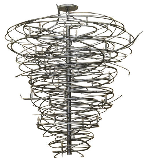 Meyda Lighting Cyclone 73" 36-Light Pewter Chandelier With Faux Candlelight