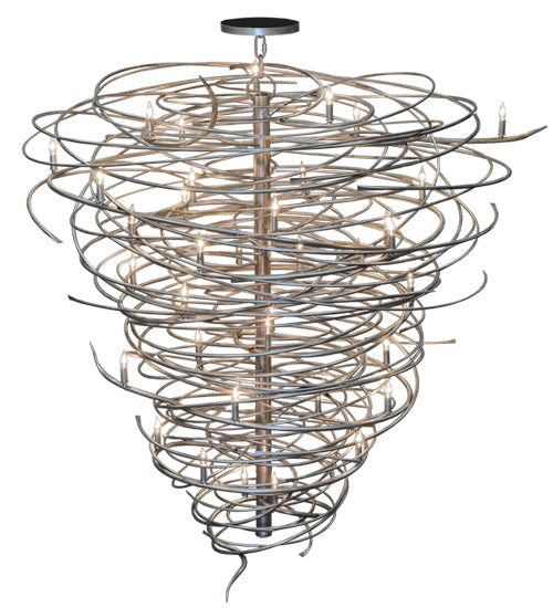 Meyda Lighting Cyclone 73" 36-Light Pewter Chandelier With Faux Candlelight