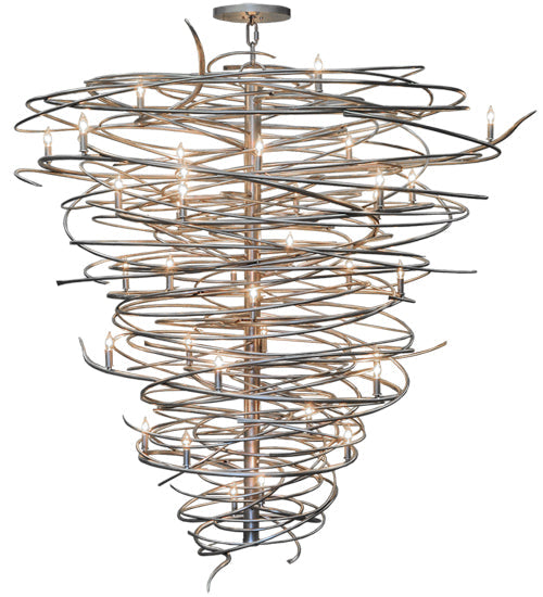Meyda Lighting Cyclone 73" 36-Light Pewter Chandelier With Faux Candlelight