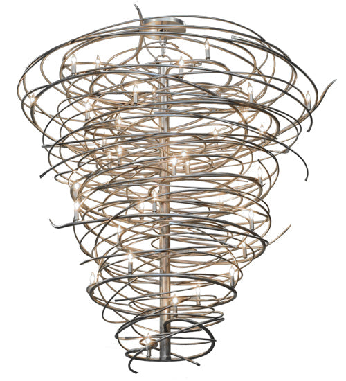 Meyda Lighting Cyclone 73" 36-Light Pewter Chandelier With Faux Candlelight