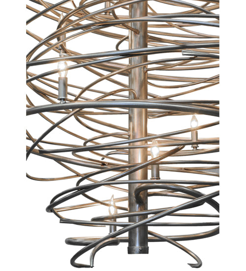 Meyda Lighting Cyclone 73" 36-Light Pewter Chandelier With Faux Candlelight