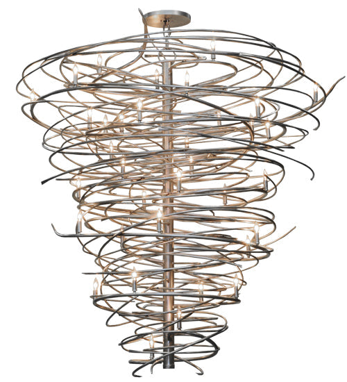 Meyda Lighting Cyclone 73" 36-Light Pewter Chandelier With Faux Candlelight