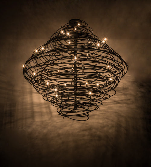 Meyda Lighting Cyclone 79" 36-Light Black & Silver Overspray Chandelier