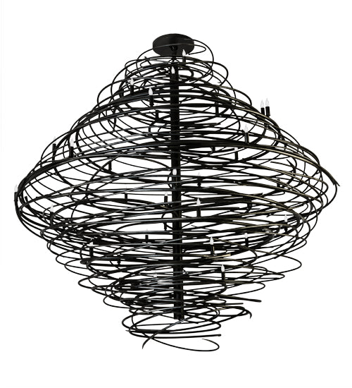Meyda Lighting Cyclone 79" 36-Light Black & Silver Overspray Chandelier