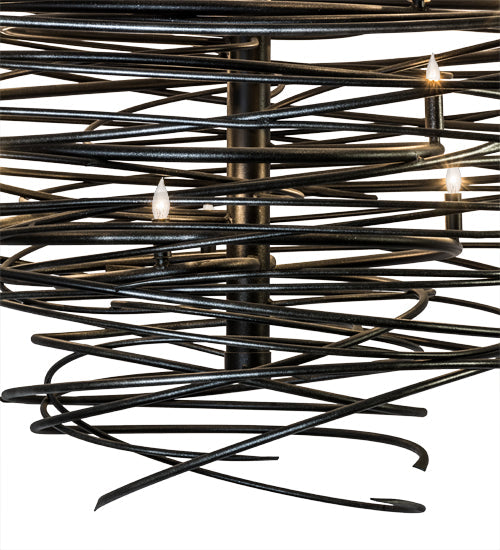 Meyda Lighting Cyclone 79" 36-Light Black & Silver Overspray Chandelier
