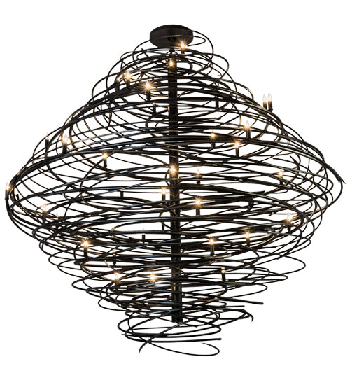 Meyda Lighting Cyclone 79" 36-Light Black & Silver Overspray Chandelier
