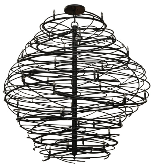 Meyda Lighting Cyclone 79" 36-Light Textured Black Chandelier